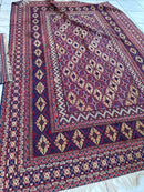 Hand-knotted Afghani Meshwani Wool Area Rug 7’ x 10’