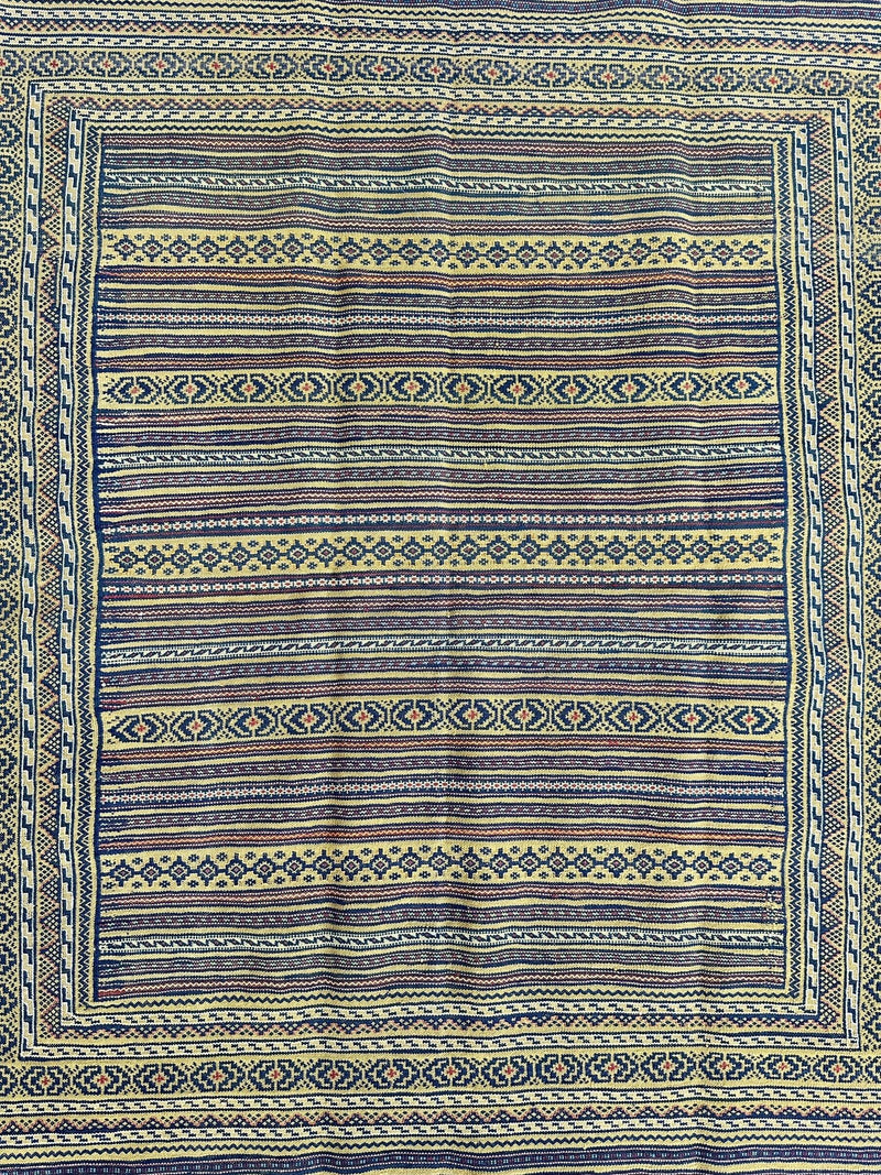 Hand-Woven Afghani Maliki Wool Kilim Rug - 4'5" x 6'