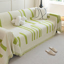 Soft Cozy Chenille Throw Cover for Couch with Tassel Accents, Dustproof Soft Throws for Sofa