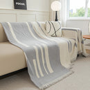 Soft Cozy Chenille Throw Cover for Couch with Tassel Accents, Dustproof Soft Throws for Sofa by Slipcover KAS™