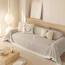 Sofa Cover Throw with Lace Trim & Pom-Pom Fringe, Decorative Couch Cover Blanket
