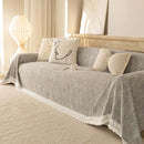 Sofa Cover Throw with Lace Trim & Pom-Pom Fringe, Decorative Couch Cover Blanket by Slipcover KAS™