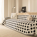 Chenille Polka Dot Sofa Cover Throw, Soft Thick Couch Cover Blanket Furniture Covers