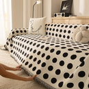 Chenille Polka Dot Sofa Cover Throw, Soft Thick Couch Cover Blanket Furniture Covers