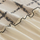 Grid Sofa Cover with Ruffle Skirt – Soft, Decorative, Full-Cover Couch Protector