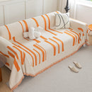 Soft Cozy Chenille Throw Cover for Couch with Tassel Accents, Dustproof Soft Throws for Sofa by Slipcover KAS™
