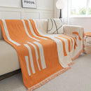Soft Cozy Chenille Throw Cover for Couch with Tassel Accents, Dustproof Soft Throws for Sofa by Slipcover KAS™