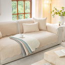 Floral Cotton Quilted Sofa Cover, Non-Slip Couch Protector with Scalloped Edges