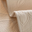 Floral Cotton Quilted Sofa Cover, Non-Slip Couch Protector with Scalloped Edges