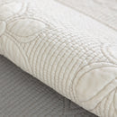 Floral Cotton Quilted Sofa Cover, Non-Slip Couch Protector with Scalloped Edges