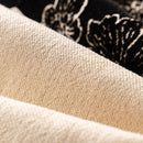 Jacquard Floral Band Sofa Cover with Tassels, Thick Textured Couch Throw Blanket