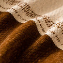 Jacquard Floral Band Sofa Cover with Tassels, Thick Textured Couch Throw Blanket