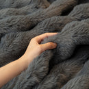 Thick Faux Fur Sofa Cover Fluffy Plush Warm Sofa Slipcover Furniture Protector for Couch Bed