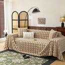 Thick Faux Fur Sofa Cover Fluffy Plush Warm Sofa Slipcover Furniture Protector for Couch Bed