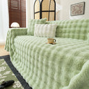 Thick Faux Fur Sofa Cover Fluffy Plush Warm Sofa Slipcover Furniture Protector for Couch Bed