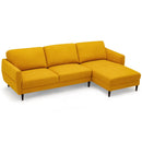 L-Shaped Fabric Sectional Sofa with Chaise Lounge and Solid Wood Legs by DirectDeals