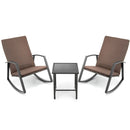 3 Pieces Patio Rattan Rocking Furniture Set by LJGDeals