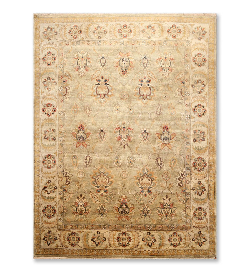 8’11" x 11’8" Hand Knotted Wool Oriental Area Rug Traditional full pile Moss