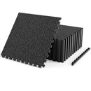 Interlocking Rubber Exercise Mat 70 Sq Ft with Borders by LJGDeals
