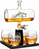 Bass Fish Wine & Whiskey Decanter Set 1100ml by The Wine Savant