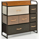7 Drawer Tower Steel Frame and Wooden Top Dresser Storage Chest for Bedroom by LJGDeals
