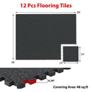 Interlocking Rubber Exercise Mat 48 Sq Ft with Borders by DirectDeals