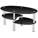 Tempered Glass Oval Side Coffee Table by LJGDeals