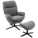 Upholstered Swivel Lounge Chair with Ottoman and Rocking Footstool by LJGDeals