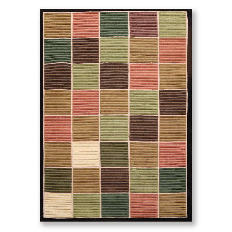 5'5" x 8'1" Hand Knotted Modern 100% Wool High Low Pile Tibetan Area rug Black