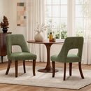 Upholstered Dining Chair With Curved Legs (Set of 2) - Green by HouseOfZazla