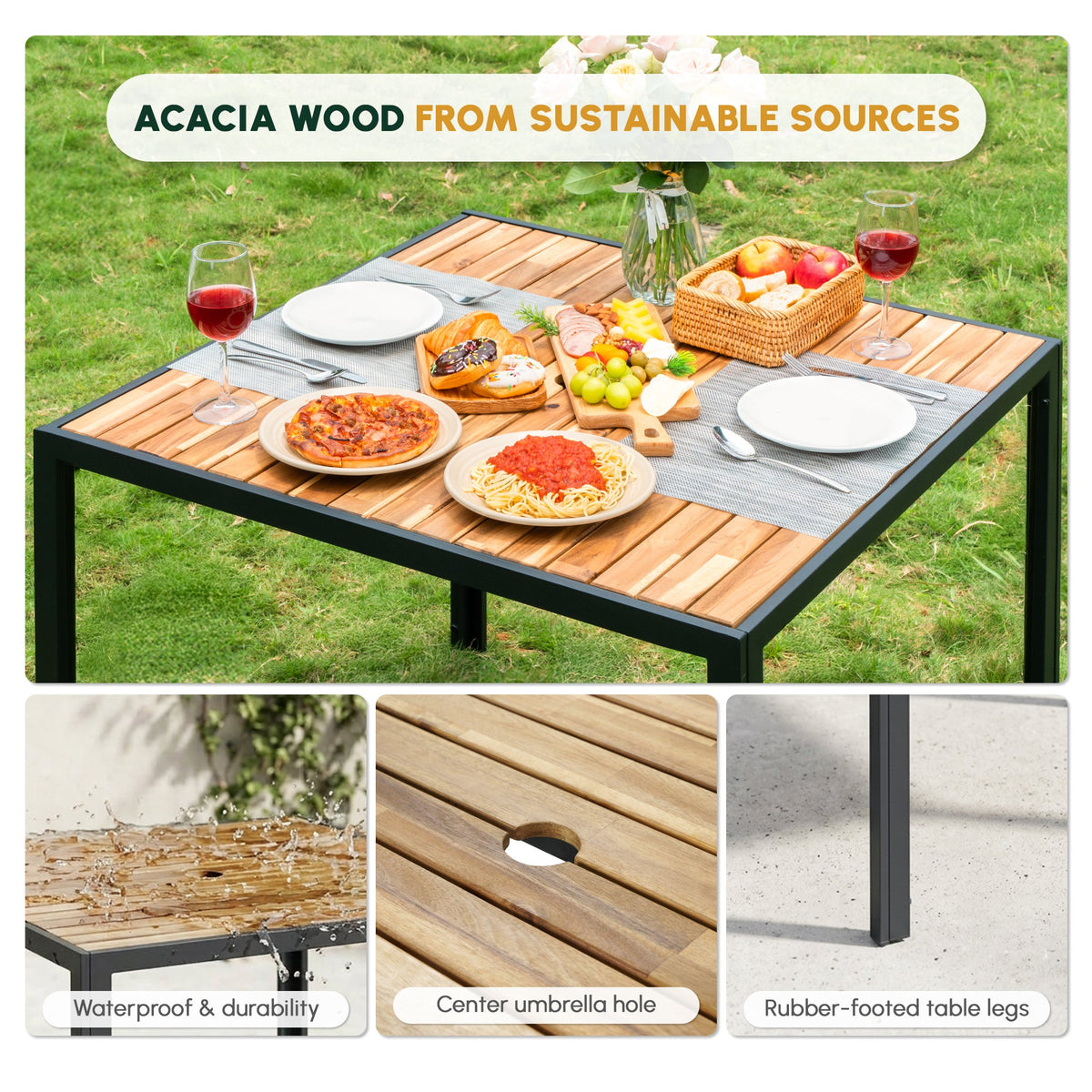 All Weather 5-Piece Patio Dining Table Set, photo 6 of 10