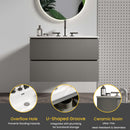 TIA 30" Wall Mount Space Grey Bathroom Vanity by HouseOfZazla