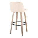 Toriano - Mid-Century Modern Fixed Height BarStool With Round Footrest (Set of 2) by HouseOfZazla