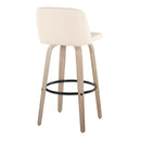 Toriano - Mid-Century Modern Fixed Height BarStool With Round Footrest (Set of 2) by Unique Piece Furniture