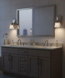 5"W 1-Light LED Bath Vanity Light Fixture Brushed Nickel Finish with Square Shade by LampsUSA