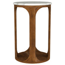 Eaton - Round Side Table - Brown / White by HouseOfZazla