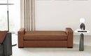 Stylish and Durable Brown Faux Leather Bench