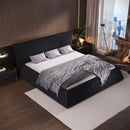 Upholstered Platform Bed With Special Shaped Headboard by HouseOfZazla