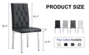 4-piece dining chair set, modern style kitchen soft cushion high backrest, with embedded buttons, metal leg office chair, suitable for restaurants, offices, and restaurants.