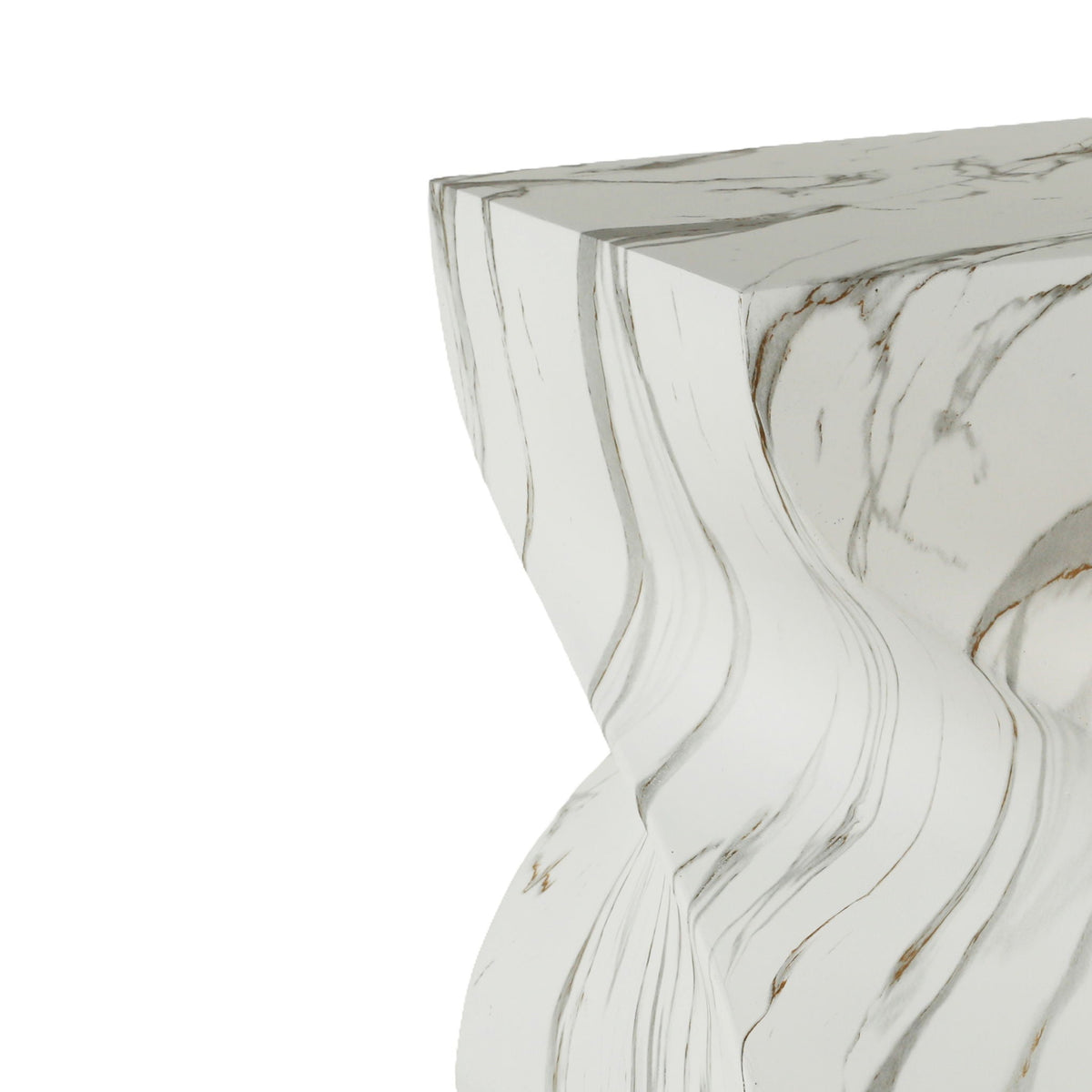 Outdoor End Table, Round Side Table For Patio And Garden - Marble, photo 2 of 7
