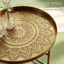 Hammered Floral Pattern Center Table