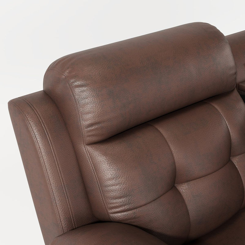 Genuine Leather Non-Power Reclining LVST-Brown