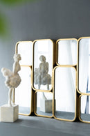 Mirror With en Metal Framed Decorative Rectangle Mirror For Bedroom Dressing Room, Hallway Or Living Spac - Gold by HouseOfZazla