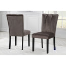 Dining Chairs With Pedestal Base (Set of 2) - Black / Brown by HouseOfZazla