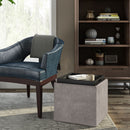 Rockwood - Upholstered Cube Storage Ottoman With Tray by HouseOfZazla