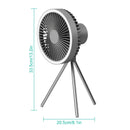 Camping Fan with Lantern 10000mAh Rechargeable Battery Powered Portable Tripod Fan for Tent with Hanging Hook Carabiner Emergency Power Bank Desk Fan