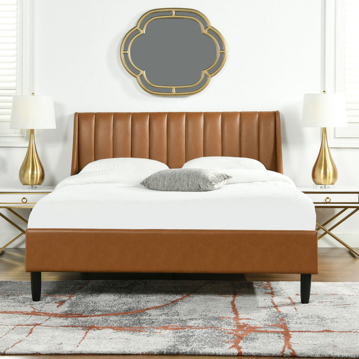 Aspen - Vertical Tufted Modern Headboard Platform Bed Set, photo 4 of 40