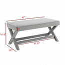 Comfort Double Bench Upholstered With X Crossed Legs