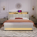 Upholstered Platform Bed With A Hydraulic Storage System, LED And USB Charging (Without Mattress) by Unique Piece Furniture