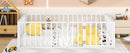 Metal Floor Bed Frame With Fence And Door by HouseOfZazla